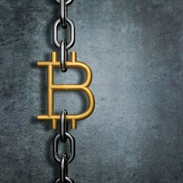 Chain link bitcoin Stock-Illustration