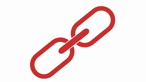 Chain link coming together concept business icon animation red loop Stock Footage 124978094