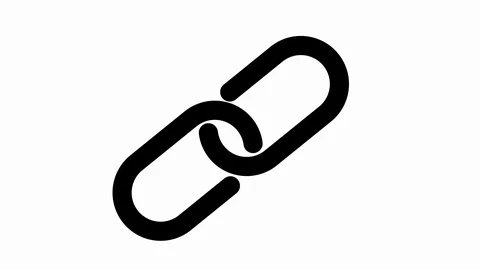 Chain link coming together concept business icon animation black loop Stock Footage 124983034