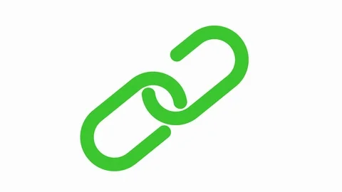 Chain link coming together concept business icon animation green loop Stock Footage 124983144