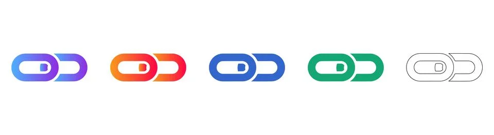 Chain Link Connection Icons Illustrazione stock