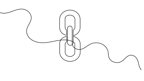 Chain link continuous one line drawing animation 4k video Stock Footage 310229078