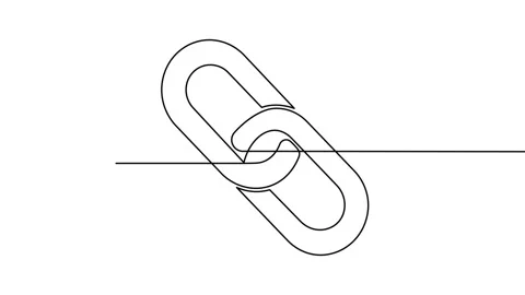 Chain link continuous one line drawing animation 4k video Stock Footage 310229086