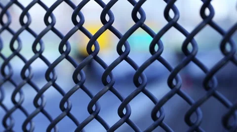 Chain link fence on bridge Stock Footage 46460931