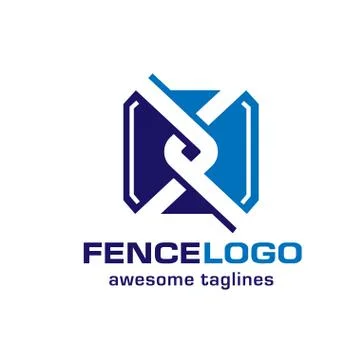 Chain link fence logo Stock Illustration