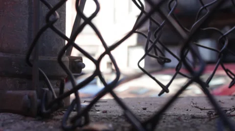 Chain Link Fence - Low Angle Stock Footage 38374975