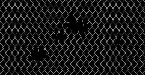 Chain link fence mesh pattern with torn metal Stockillustratie