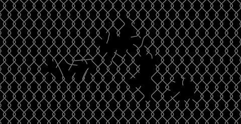 Chain link fence mesh pattern with torn metal Stockillustratie