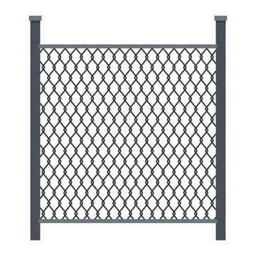 Chain Link Fence Section Panel Vector Illustration Stock Illustration