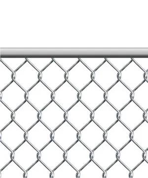 Chain link fence wire mesh steel metal isolated on transparent background. Art Stock Illustration