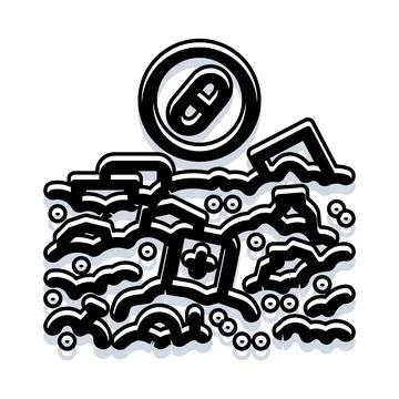 Chain link floating on abstract data stream Stock-Illustration