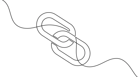 Chain link icon continuous one line drawing animation video Stock Footage 310229077