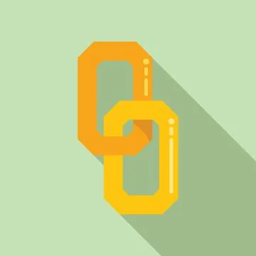 Chain link icon flat vector. Computer button Stock Illustration