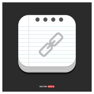 Chain link icon Gray icon on Notepad Style template Vector EPS 10 Free Icon Illustrazione stock