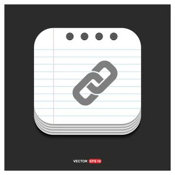 Chain link icon Gray icon on Notepad Style template Vector EPS 10 Free Icon Illustrazione stock