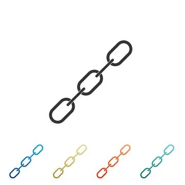Chain link icon isolated on white background. Link single. Set elements in .. Illustrazione stock