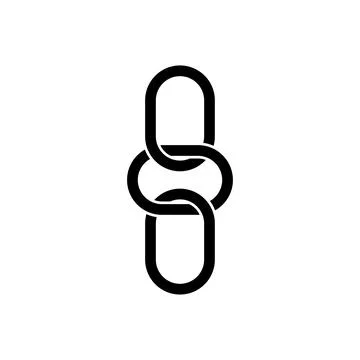 Chain link icon logo design template isolated illustration Stock Illustration