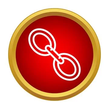 Chain link icon representing connection and hyperlink Stock Illustration