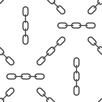 Chain link icon seamless pattern on white background. Link single. Flat design イラスト素材