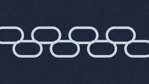 Chain link pattern with interlocking loops on dark background Stock Illustration