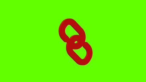 Chain link red set icon 3d illustration rotation Stock Illustration