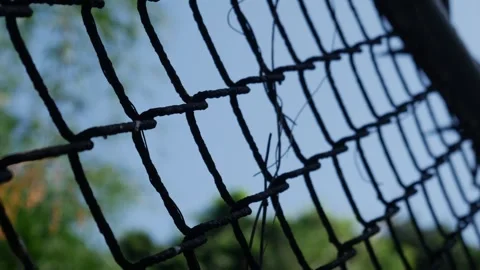 Chain Link Security Fence with Sharp Metal Spikes Stock Footage 327344216