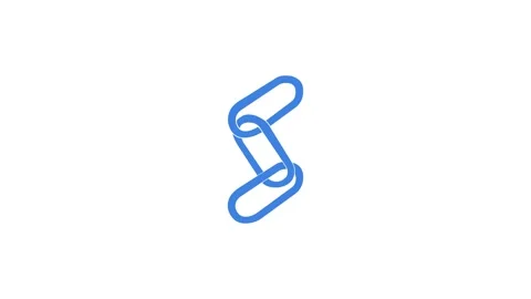 Chain link shape icon blue color animation on white background Stock Footage 278860239