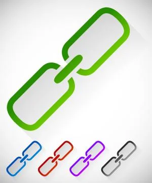 Chain link symbol casting diagonal shadow. Vector Illustrazione stock