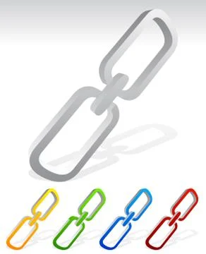 Chain link symbol casting diagonal shadow. Vector Stock Illustration