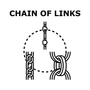 Chain of links concept with various styles Stock Illustration