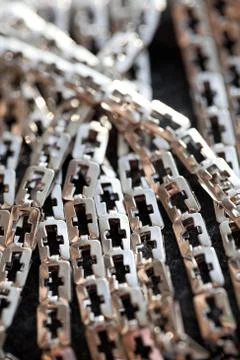 Chain links with crosses inside Stock Photos