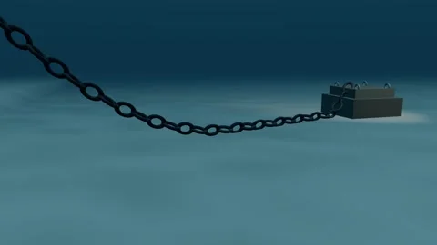 Chain links dragging across a contourite drift orbit loop 스톡 동영상 344651791