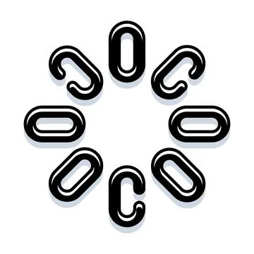 Chain links forming circular pattern symbolising connection Stock Illustration