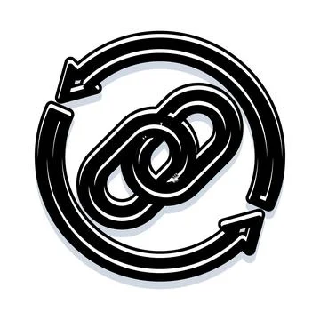 Chain links forming circular refresh and update cycle Stock Illustration