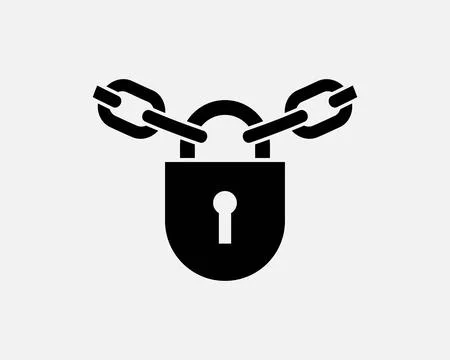 Chain Lock Icon Pad Lock Steel Metal Keyhole Padlock Icon Sign Vector 库存插图