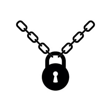 Chain with lock icon. security icon Stock Illustration