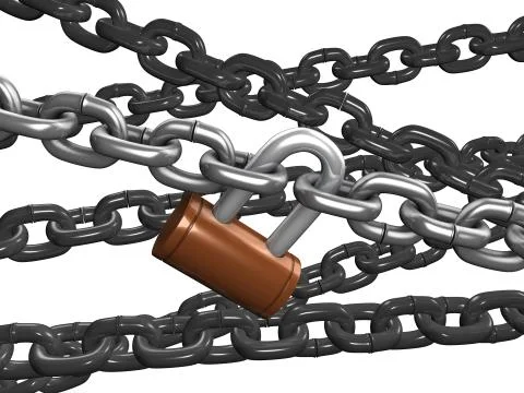 Chain lock Stock Illustration