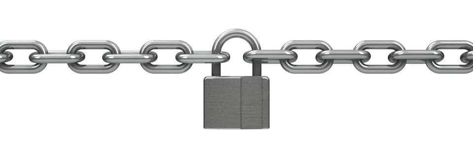 Chain with lock Stock Illustration
