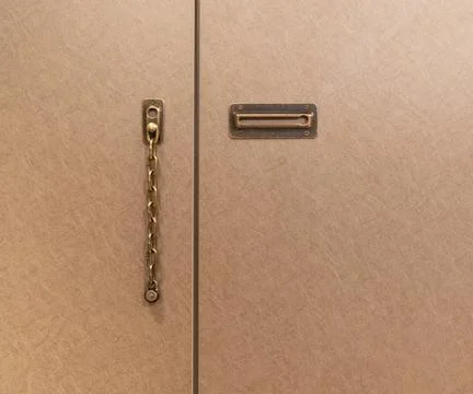 Chain for locking the door in the open state Stock Photos