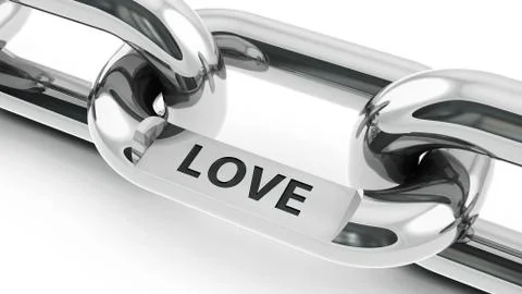 Chain with Love link Illustrazione stock