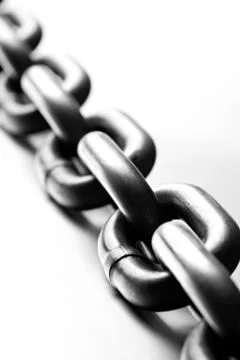 Chain macro on white Stock-Fotos