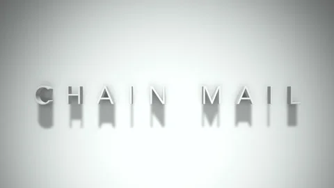 Chain mail 3D title animation with shadows on a white background Stock Footage 297006636