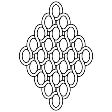 Chain mail Interlocking linked oval diamond pattern, geometric weave Stock Illustration