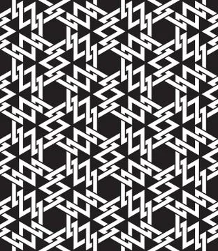 Chain mail of intersecting geometric shapes of lines. Celtic seamless pattern Stock Illustration