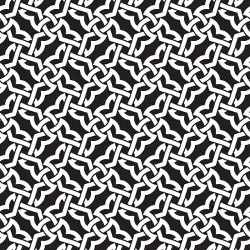 Chain mail of intersecting geometric shapes. Celtic seamless pattern Stock Illustration