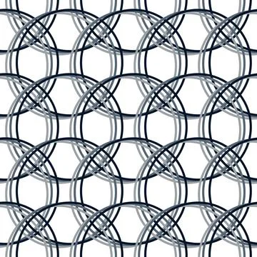 Chain mail, ring or circles trance seamless pattern. Cell effect Illustrazione stock