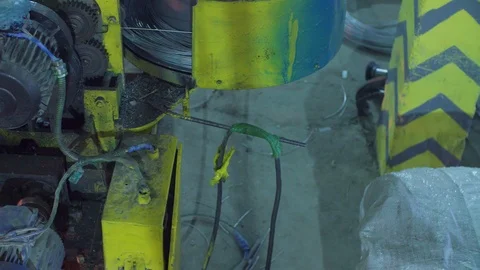 Chain-making machine on the factory Stock Footage 97851114