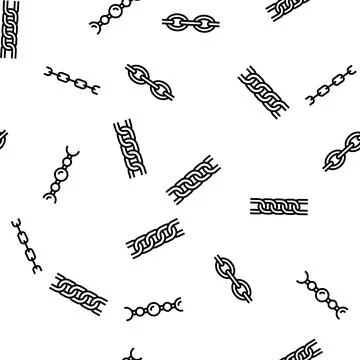 Chain metal connection link vector seamless pattern Illustrazione stock