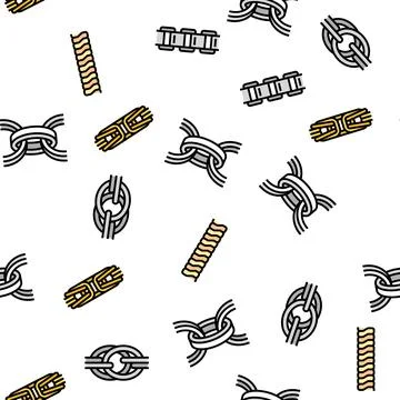 Chain metal connection link vector seamless pattern Illustrazione stock