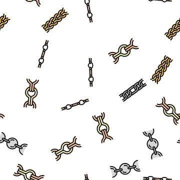 Chain metal connection link vector seamless pattern Illustrazione stock
